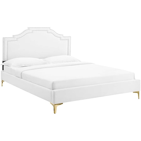 Adelaide Velvet Queen Platform Bed