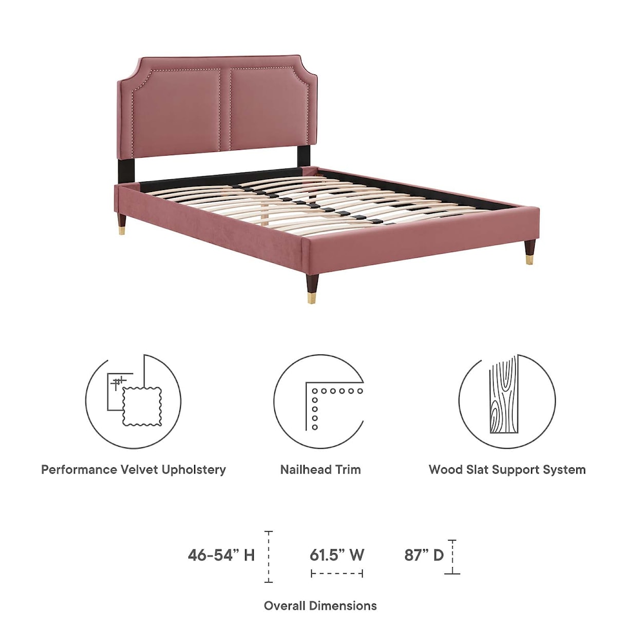 Modway Novi Novi Velvet Twin Bed