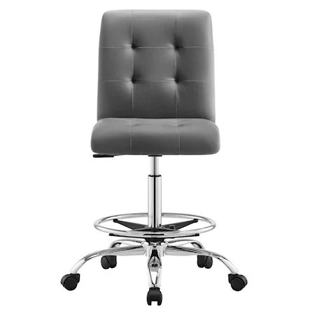 Contemporary Prim Upholstered Swivel Office Chair with Tufting