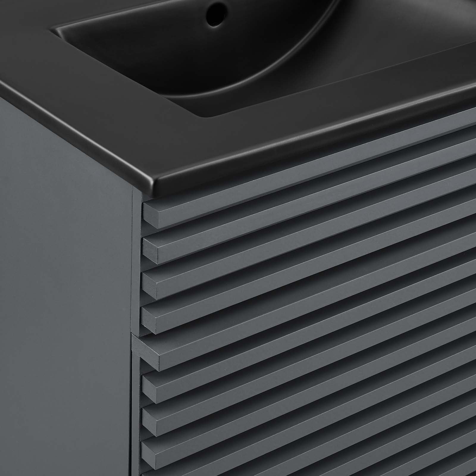 Modway Render EEI5381GRYBLK Render 48" Double Sink Bathroom Vanity