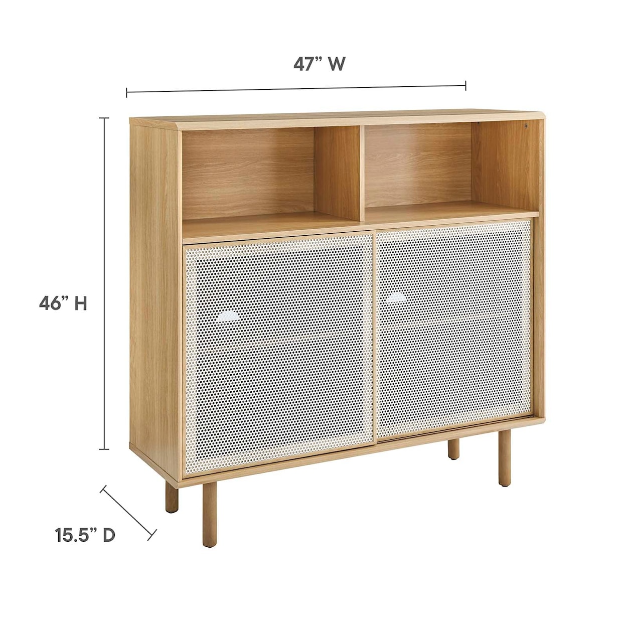 Modway Kurtis Display Cabinet with Mesh Sliding Doors