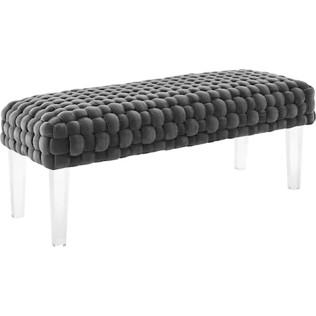 Prologue Woven Velvet Ottoman