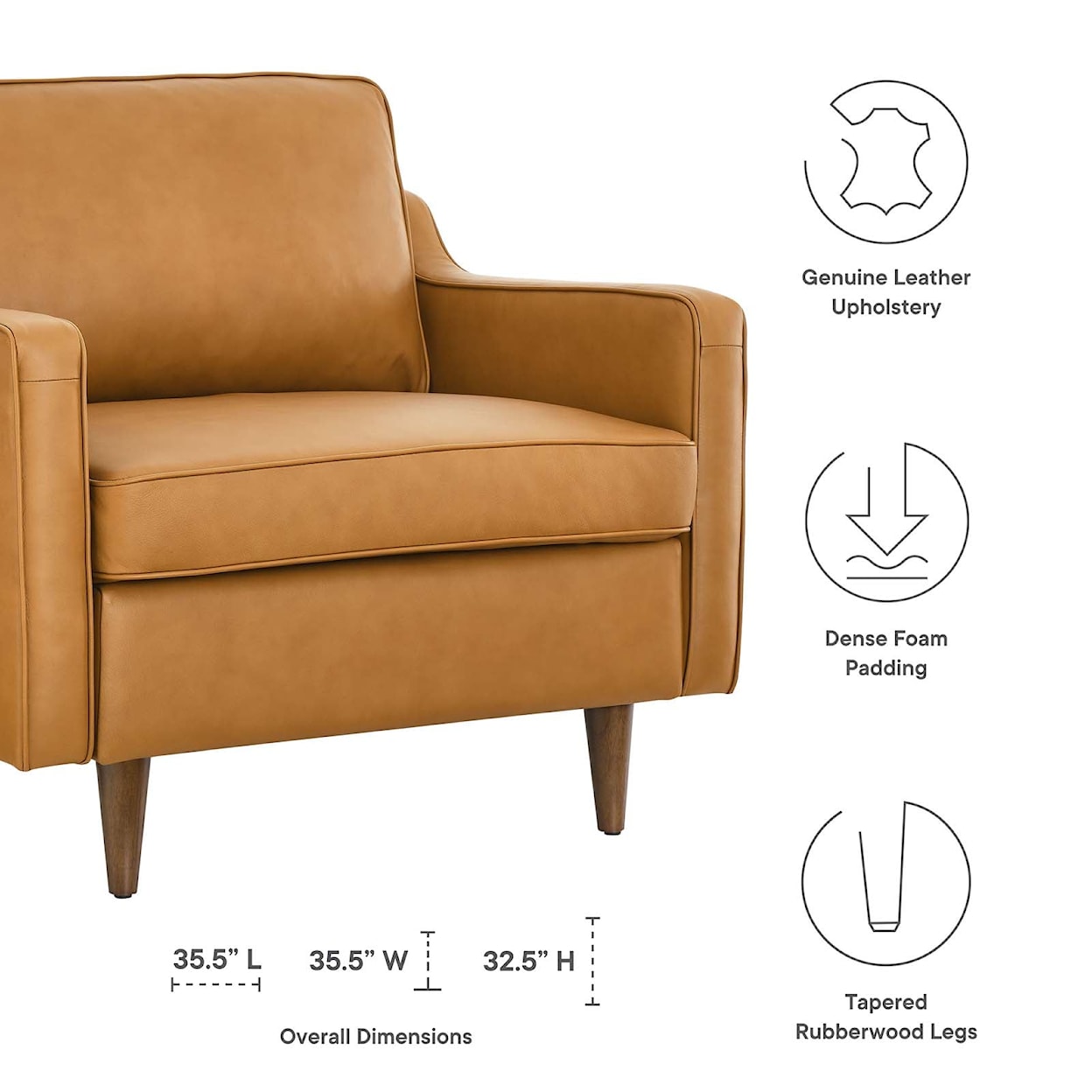 Modway Impart Impart Genuine Leather Armchair