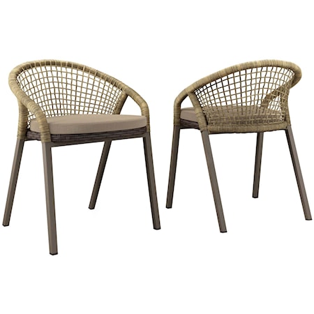 Meadow Outdoor Patio Dining Chairs Set of 2