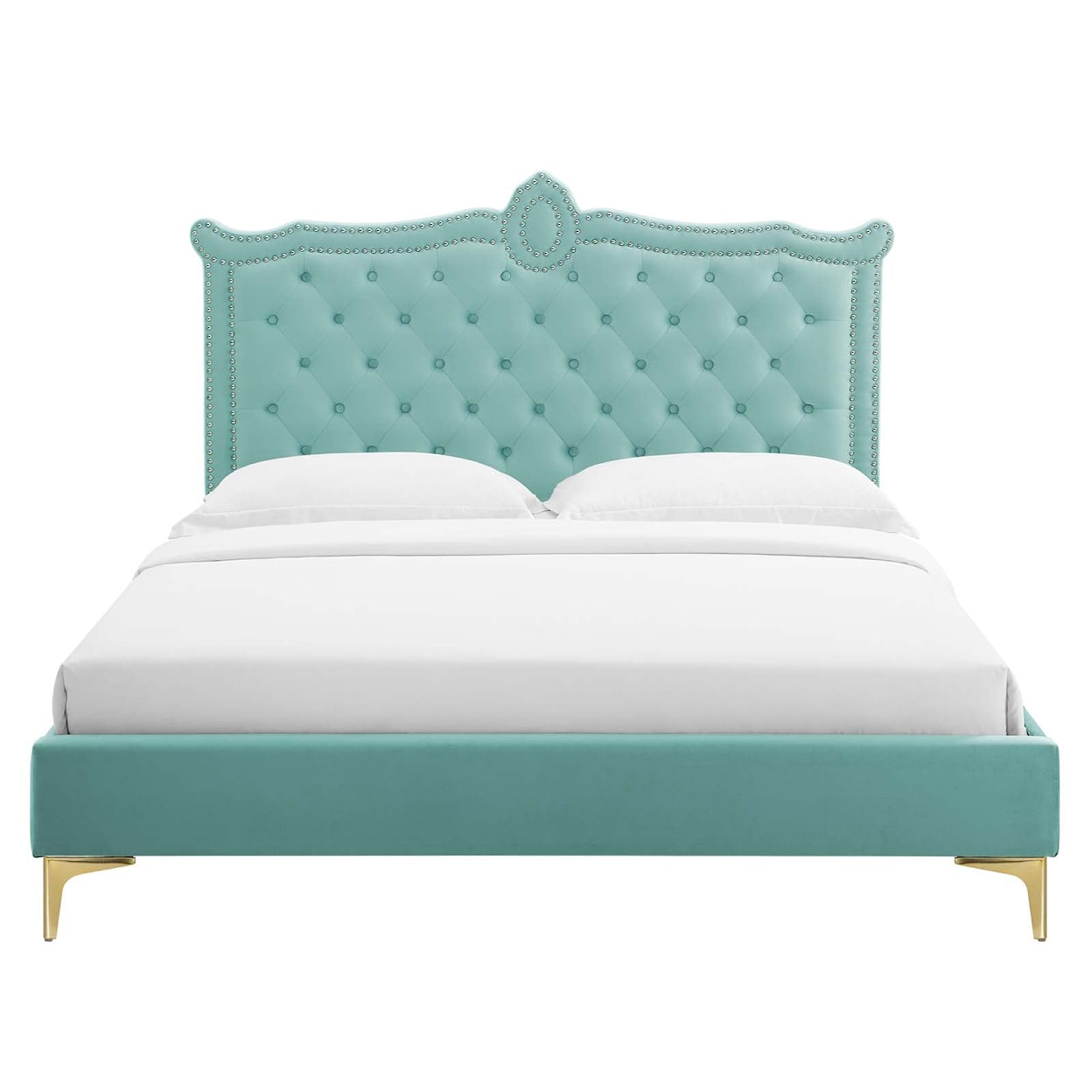 Modway Clara Clara Velvet Queen Platform Bed