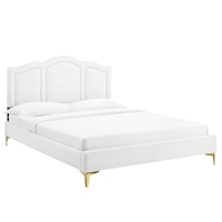 Emerson Performance Velvet Queen Platform Bed