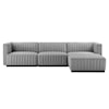 Modway Conjure Fabric 4-Piece Sectional Sofa