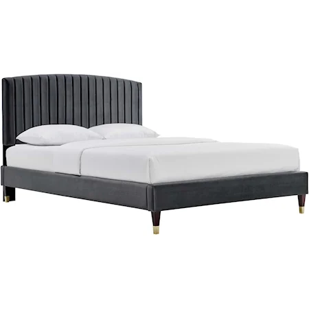 Alessi Velvet Queen Platform Bed