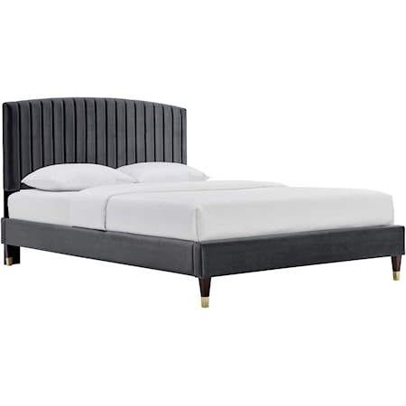 Alessi Velvet Queen Platform Bed