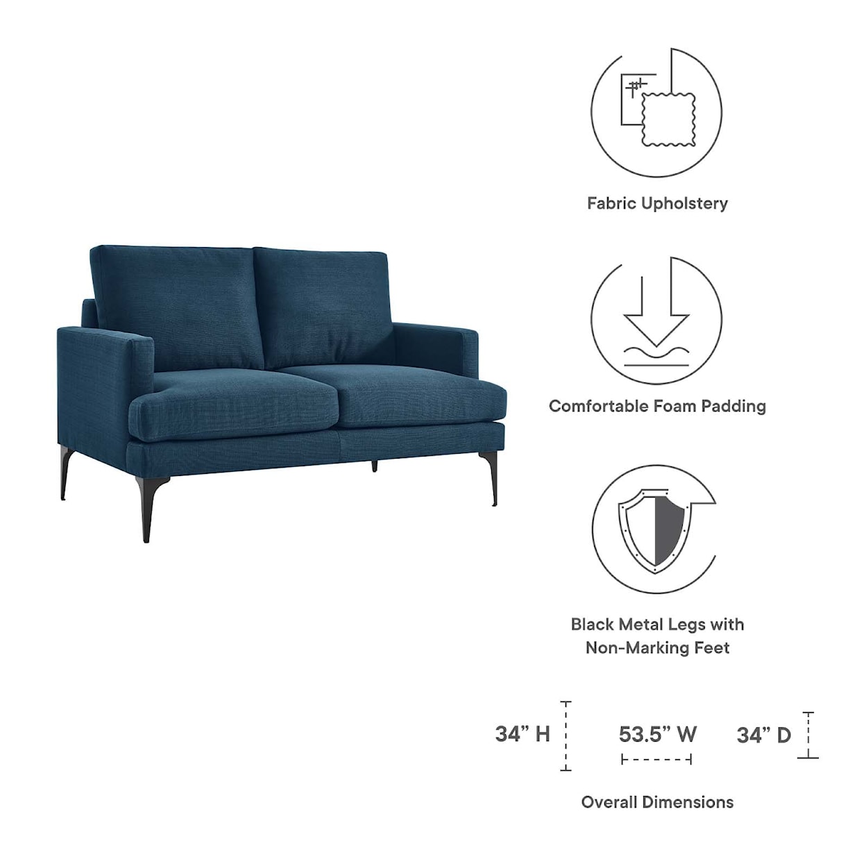 Modway Evermore Two-Seater Loveseat