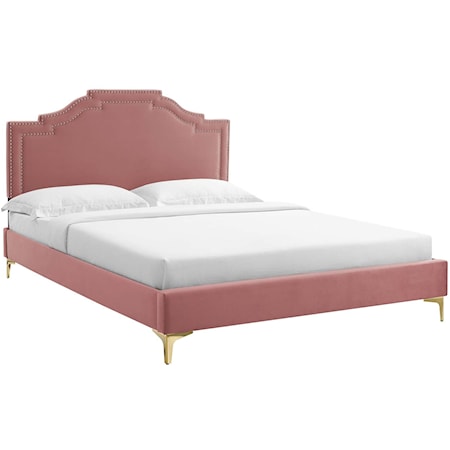 Adelaide Velvet Full Platform Bed