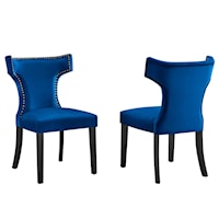 Curve Performance Velvet Dining Chairs - Set of 2