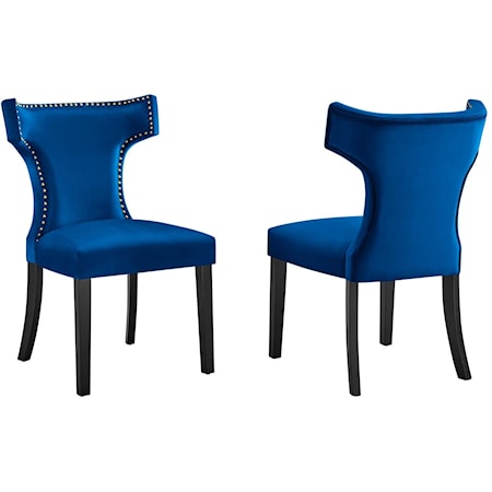 Curve Velvet Dining Chairs - Set of 2