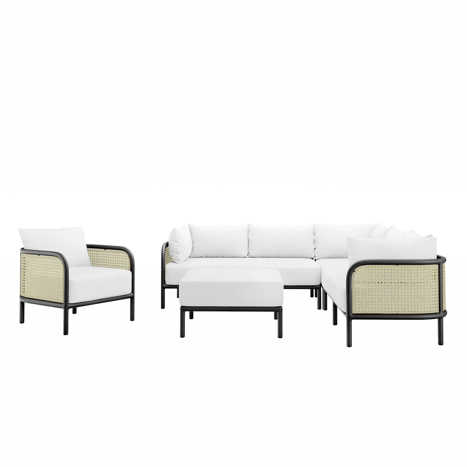 Modway Hanalei EEI5634IVOWHI Hanalei Outdoor Patio 5Piece Sectional
