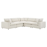 Commix Down Filled Overstuffed Boucle 5-Piece Sectional Sofa