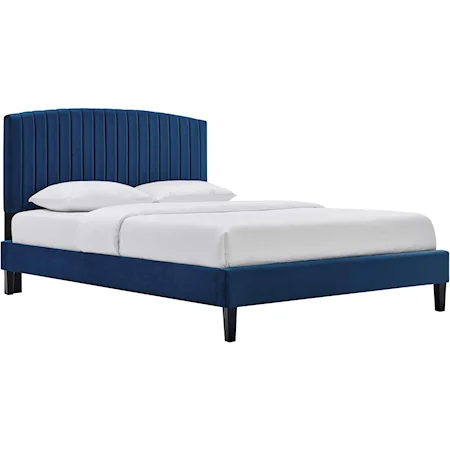 Alessi Velvet Twin Platform Bed