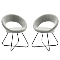 Nouvelle Upholstered Fabric Dining Chair Set of 2