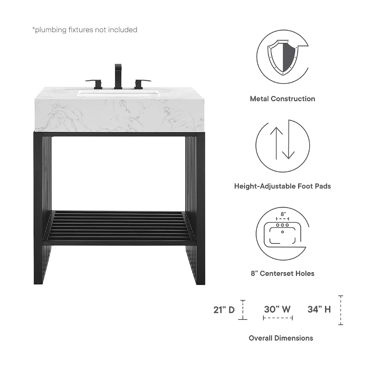 Modway Gridiron Bathroom Vanity