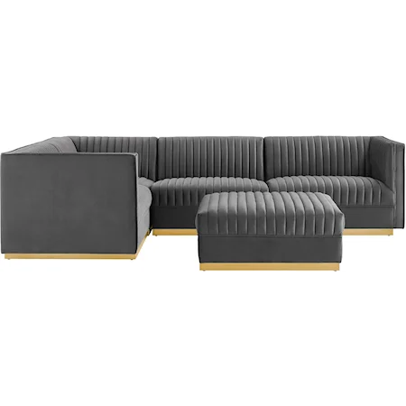 5-Piece Left-Facing Modular Sectional Sofa