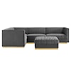 Modway Sanguine 5-Piece Left-Facing Modular Sectional Sofa