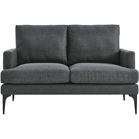 Contemporary Evermore Upholstered Fabric Loveseat
