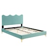 Modway Current Current Velvet Queen Platform Bed