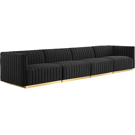 Velvet 4-Piece Sofa