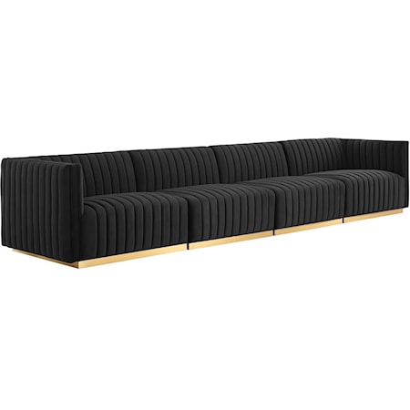 Velvet 4-Piece Sofa