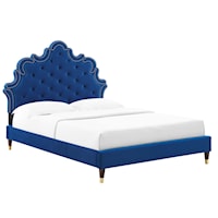 Sasha Button-Tufted Performance Velvet Full Bed