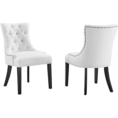 Transitional Regent Set of 2 Upholstered Dining Side Chairs