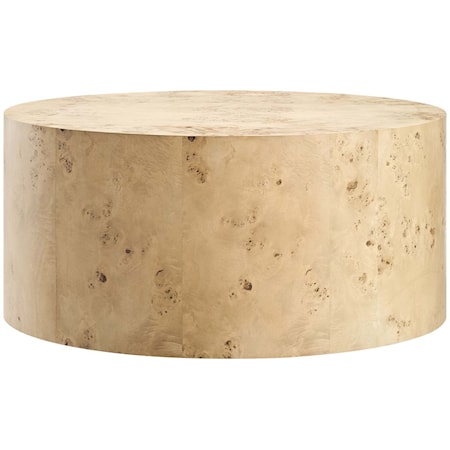 Cosmos 35" Round Burl Wood Coffee Table