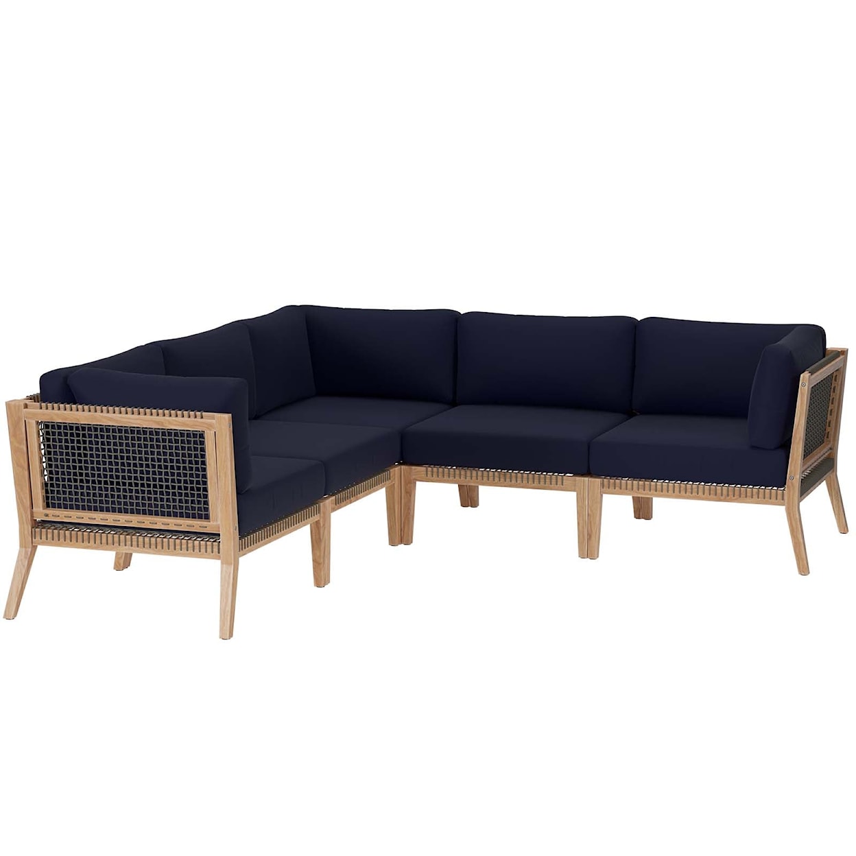Modway Clearwater Outdoor Patio 5-Piece Sectional Sofa