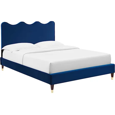 Current Velvet King Platform Bed