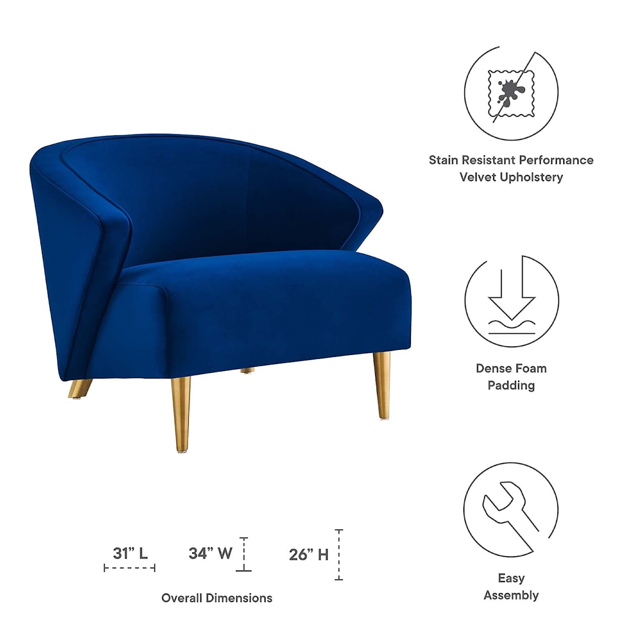 Modway Odyssey Odyssey Velvet Armchair