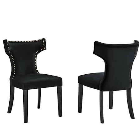 Curve Velvet Dining Chairs - Set of 2