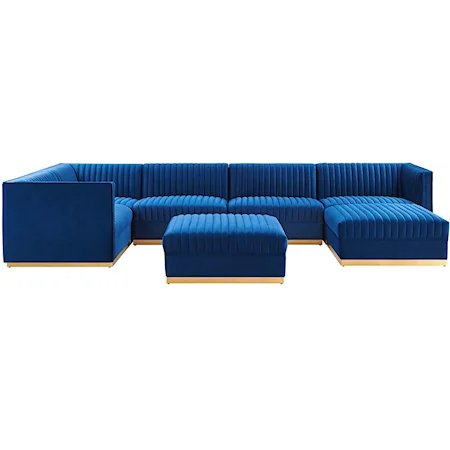 7-Piece Left-Facing Modular Sectional Sofa