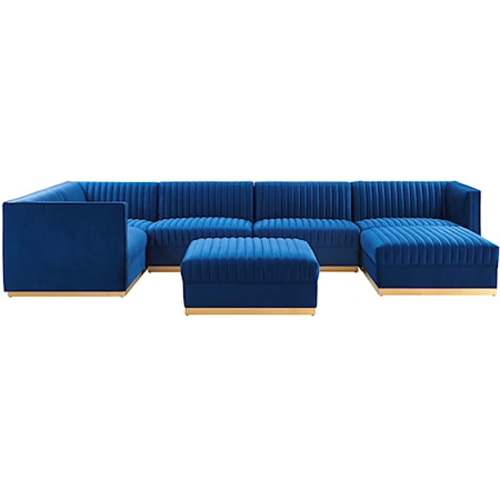 7-Piece Left-Facing Modular Sectional Sofa