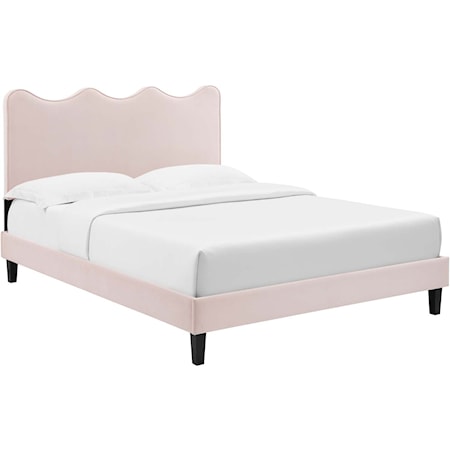 Current Velvet King Platform Bed