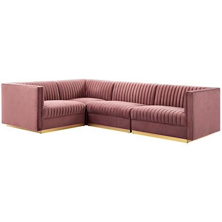 4-Piece Left-Facing Modular Sectional Sofa
