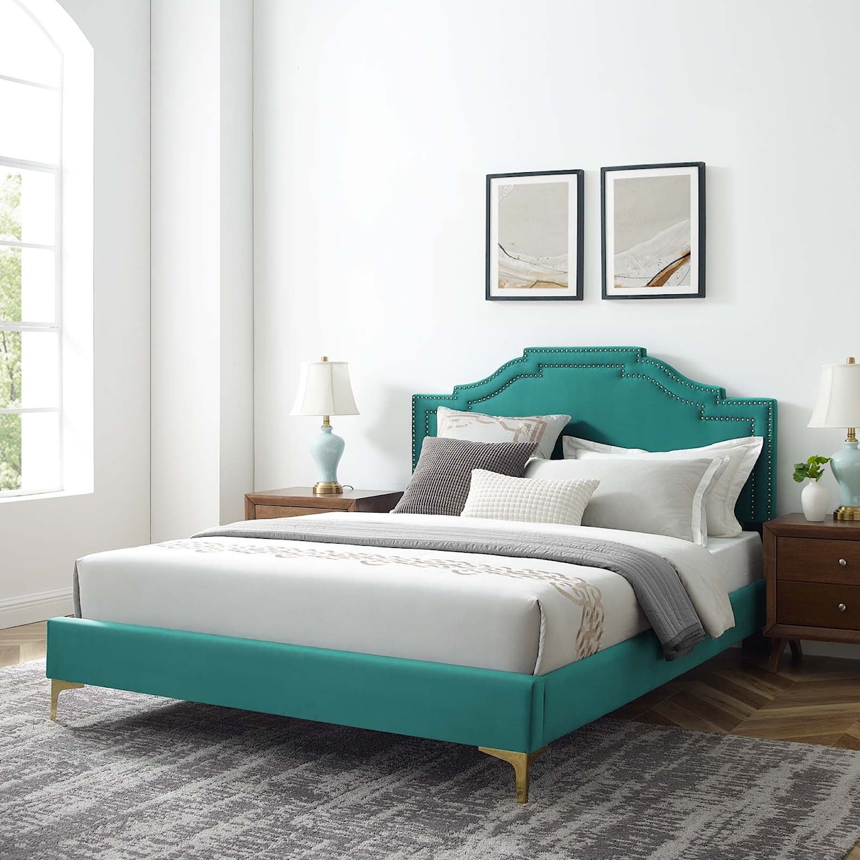 Modway Adelaide Adelaide Velvet Queen Platform Bed