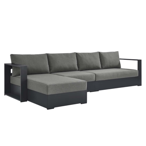 Tahoe 3-Piece Outdoor Patio Powder-Coated Aluminum Left-Facing Chaise Sectional Sofa Set By Modway