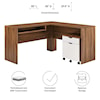 Modway Envision Wood Desk and File Cabinet Set