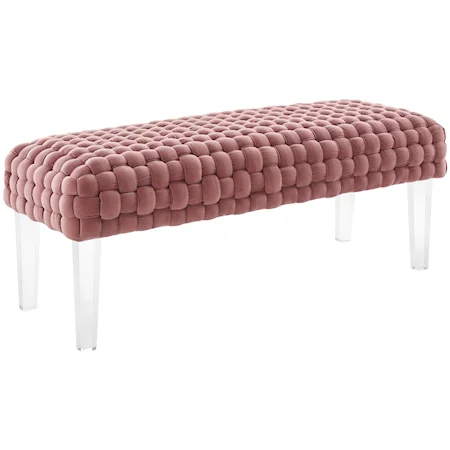 Prologue Woven Velvet Ottoman