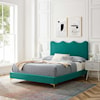 Modway Current Current Velvet Queen Platform Bed