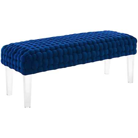 Prologue Woven Velvet Ottoman