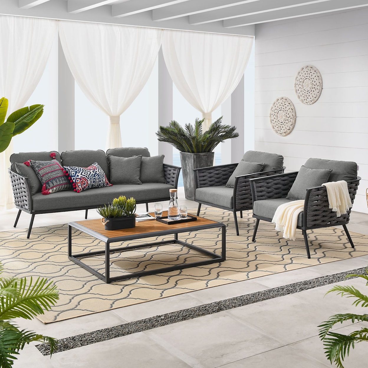 Modway Stance Stance 4 Piece Outdoor Sofa Set