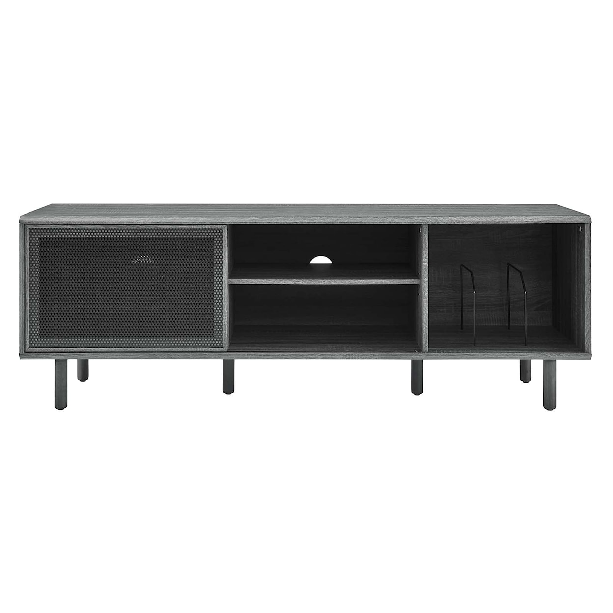 Modway Kurtis TV and Record Stand with Mesh Sliding Doors
