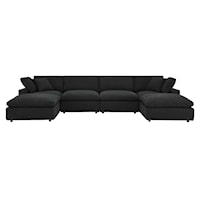 Commix Down Filled Overstuffed Boucle 6-Piece Sectional Sofa