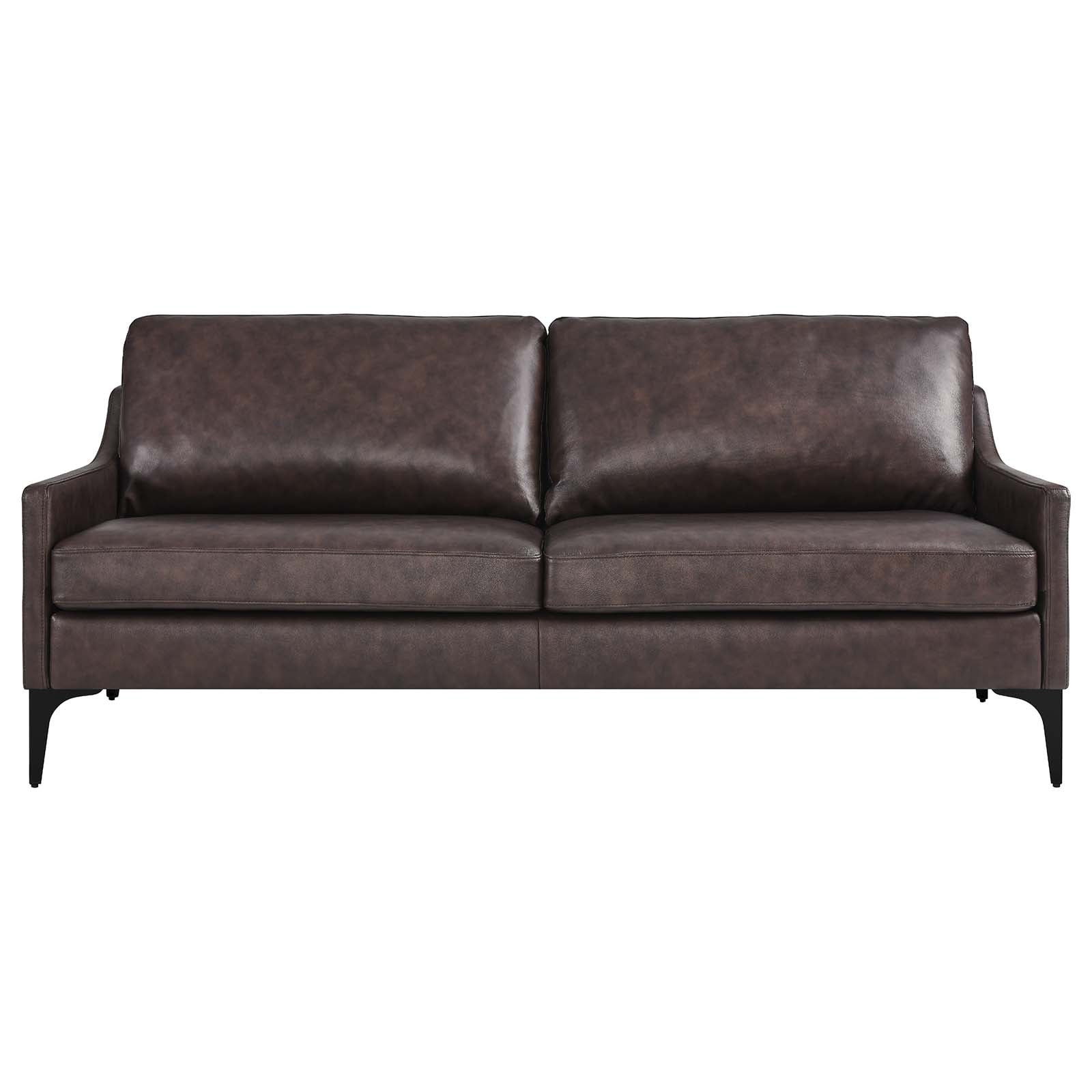 Modway Corland EEI-6018-BRN Corland Leather Sofa | Value City Furniture ...