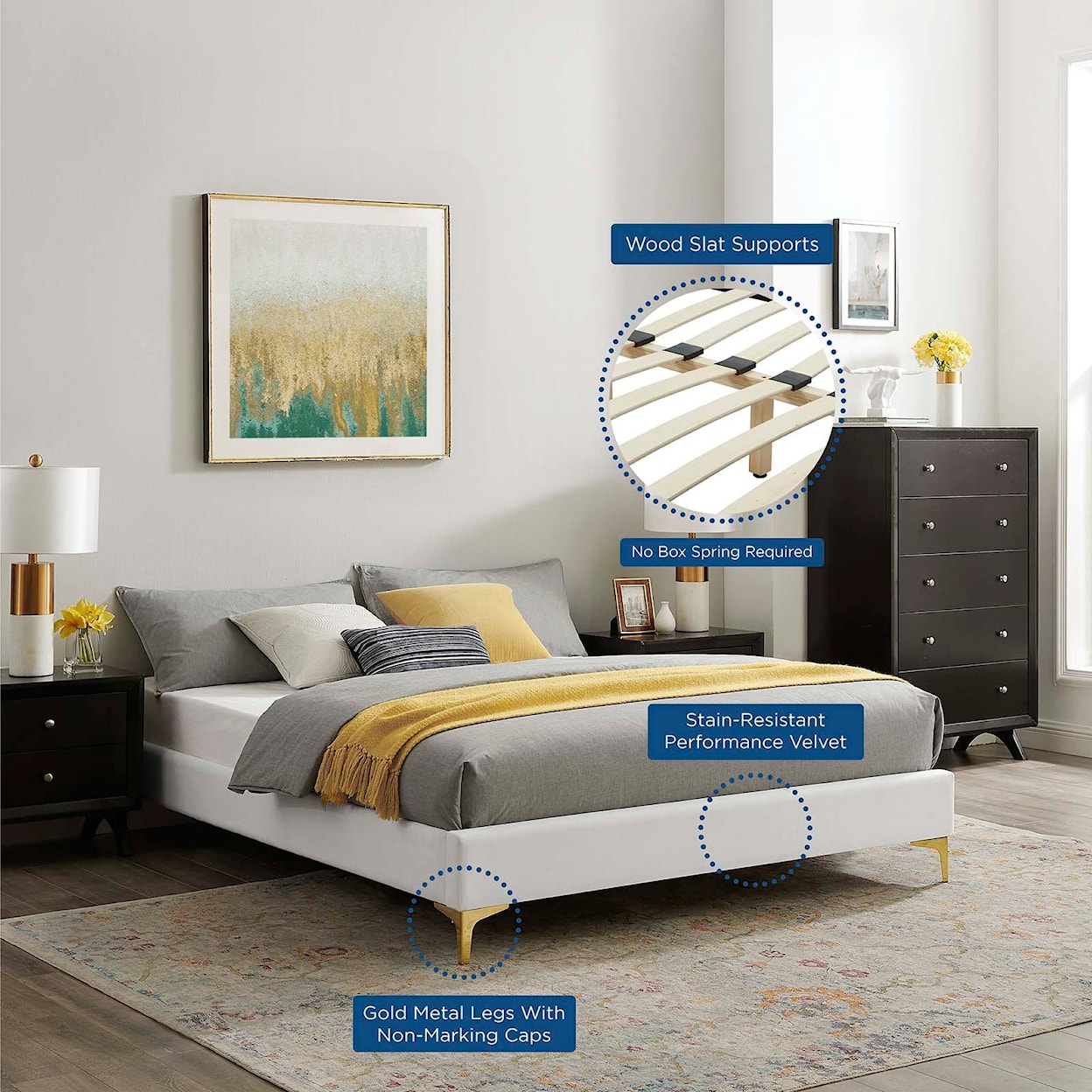 Modway Novi Novi Velvet Queen Bed